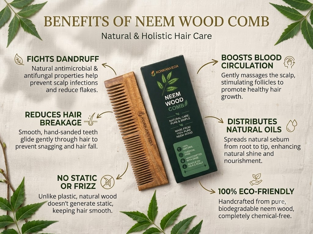 Neem Wood Comb thumbnail 3